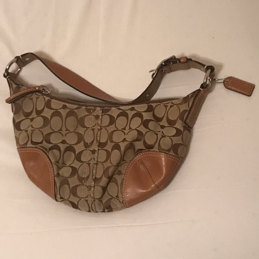 Small khaki coach purse